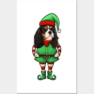 Cavalier King Charles Spaniel Christmas Elf Posters and Art